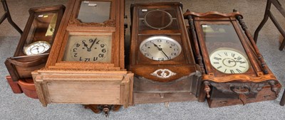 Lot 181 - A Inlaid Drop Dial Striking Wall Clock, Circa...