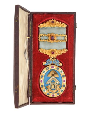 Lot 2103 - A Victorian Gem-Set Gold and Enamel Masonic Jewel