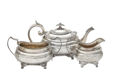 Lot 2011 - A Three-Piece George III Silver Tea-Service