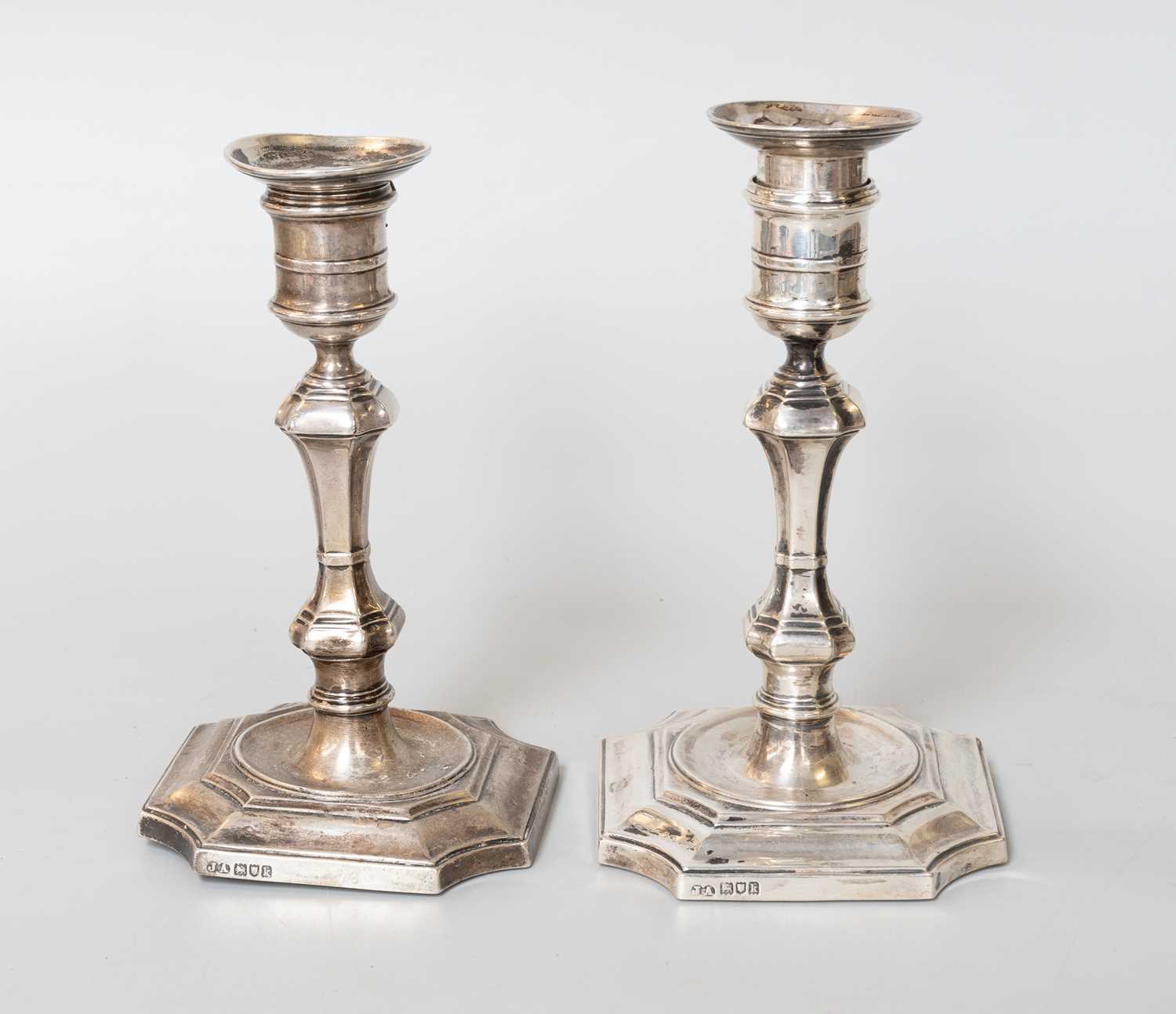 Lot 71 - A Pair of Edward VII Silver Candlesticks, by...