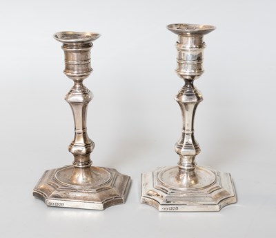 Lot 71 - A Pair of Edward VII Silver Candlesticks, by...