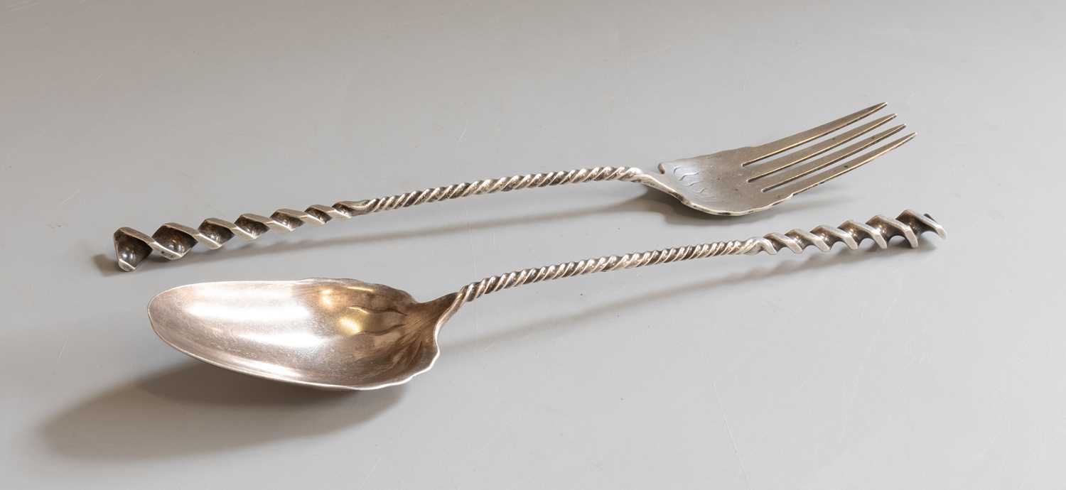 Lot 142 - A Pair of American Silver Salad-Servers, by...