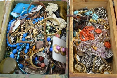 Lot 248 - Two boxes of costume jewellery