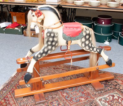 Lot 1138 - 20th Century Painted Dapple Grey Rocking Horse...