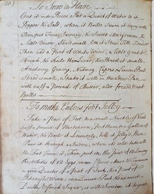 Lot 127 - Manuscript Cookery. [A manuscript cookery book...