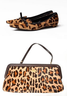 Lot 1059 - Celine Leopard Print Hide Bag with brown...