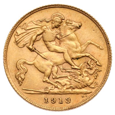 Lot 346 - George V, Half Sovereign 1913; good very fine...