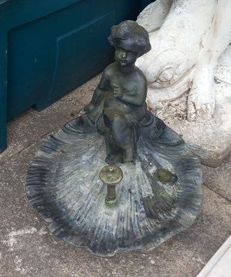 Lot 1124 - A Lead Figural Bird Bath in the Form of a...