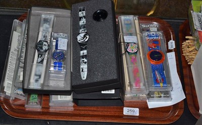 Lot 259 - Fifteen Swatch watches and nine other collector's Swatch watches