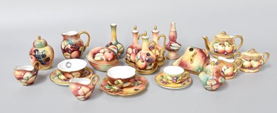 Lot 438 - A Coalport Miniature Teaset, painted with...