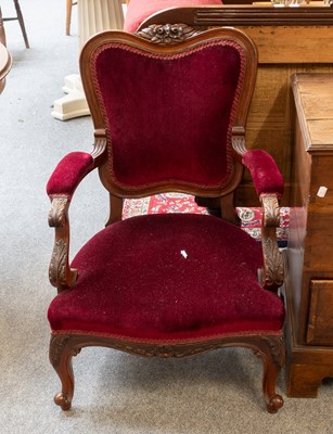 Lot 1218 - A Pair of 19th Century Carved Mahogany Open...