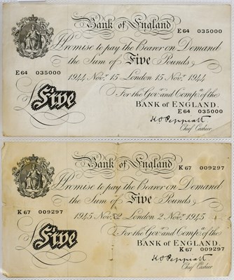 Lot 499 - Bank of England, Five Pounds, London, November...