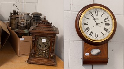 Lot 1112 - Wall Clock, Table Clock and two barometers...