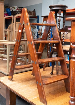 Lot 1379 - A Pair of Mahogany Folding Library Steps