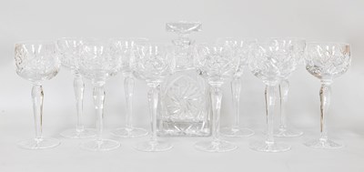 Lot 471 - A Set of Ten Cut Clear Glass Hock Wines,...