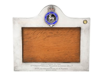 Lot 2162 - A George V Silver-Mounted and Enamel Photograph-Frame