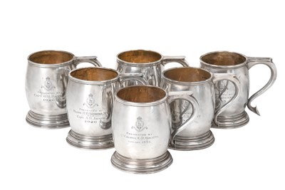Lot 2172 - A Set of Six George V Silver Mugs