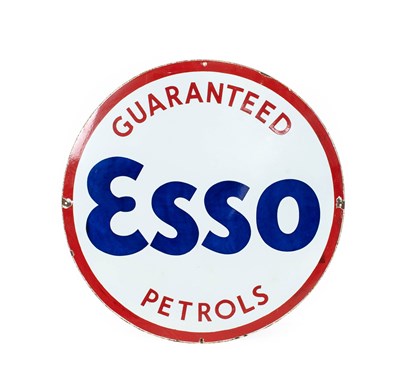 Lot 775 - ESSO GUARANTEED PETROL: A Single-Sided Enamel...
