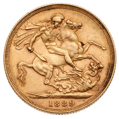 Lot 310 - Victoria, Sovereign 1889; very fine, better in...