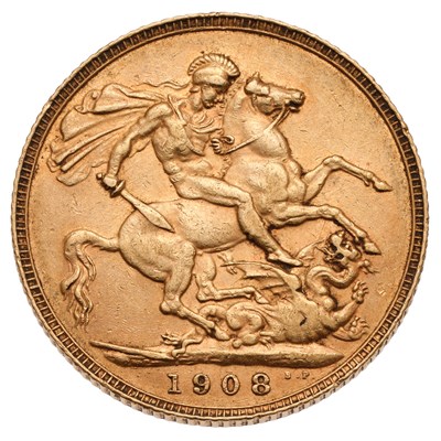 Lot 327 - Edward VII, Sovereign 1908; very fine
