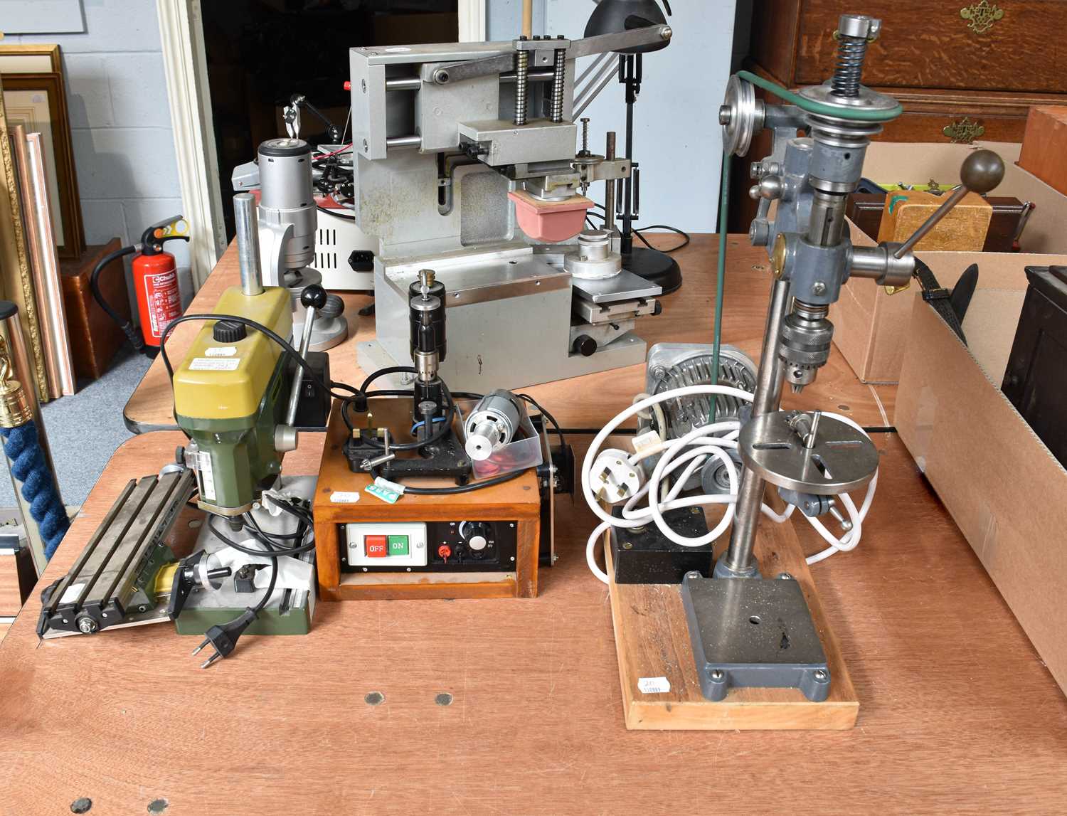 Clockmakers Bench Lot 194 - Three Watch/Clock Makers Bench Drills, (3)