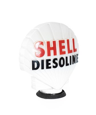 Lot 633 - SHELL DIESOLINE: An Opaque Glass Petrol Pump...