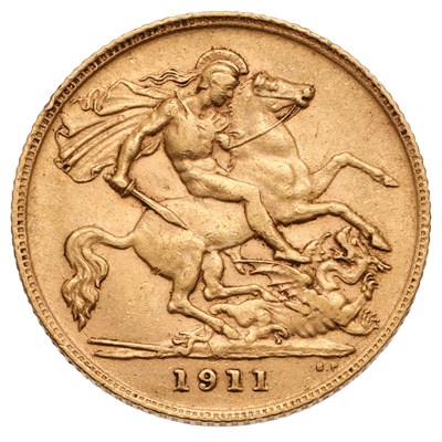 Lot 343 - George V, Half Sovereign 1911; near extremely...