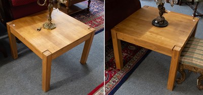 Lot 1215 - Two Barker & Stonehouse Oak Lamp Tables, each...