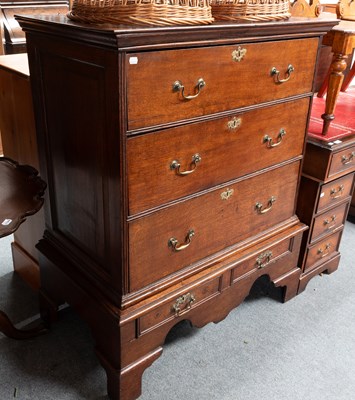 Lot 1340 - An 18th Century Oak Chest on Stand, moulded...