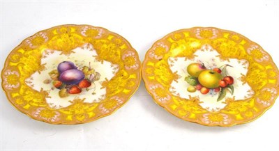 Lot 288 - Pair of Royal Worcester plates painted by Phillips