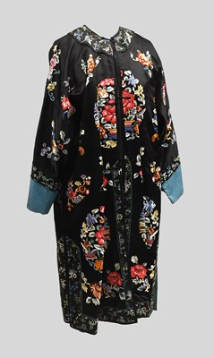 Lot 2299 - Early 20th Century Black Silk Chinese Robe,...