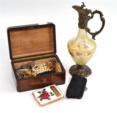 Lot 299 - French claret jug, costume jewellery, etc