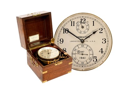Lot 305 - A Mahogany Two Day Marine Chronometer, signed...