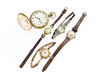 Lot 331 - A Lady's 9 Carat Gold Enamel Dial Wristwatch,...