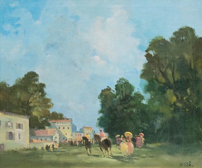 Lot 1052 - J. R. Willef (20th century) "Summer at the...