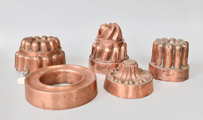 Lot 429 - Five Various Victorian and Later Copper Jelly...