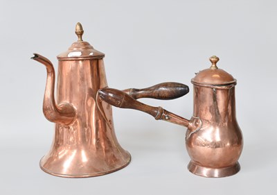 Lot 424 - A George III Copper Coffee Pot, of plain...