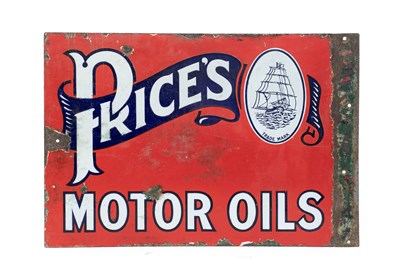 Lot 763 - PRICE'S MOTOR OILS: A Double-Sided Enamel...