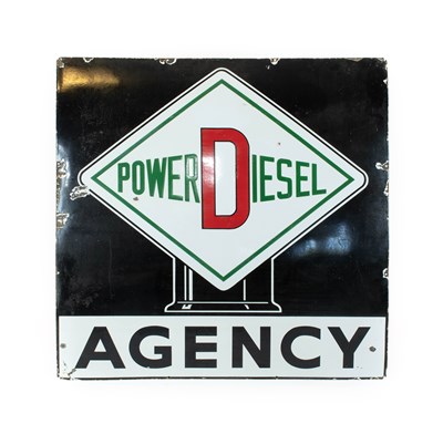 Lot 746 - POWER DIESEL AGENCY: A Single-Sided Enamel...