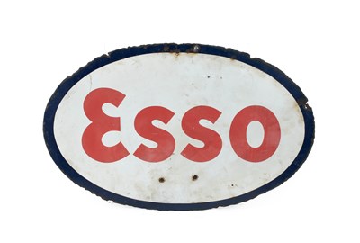 Lot 765 - ESSO: An Oval Double-Sided Enamel Advertising...