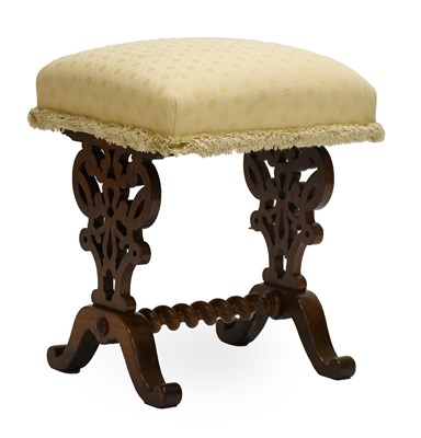 Lot 593 - A Victorian Rosewood Dressing Stool, mid 19th...