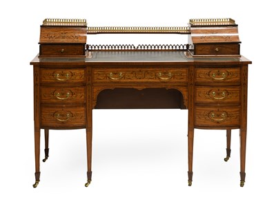 Lot 447 - A Victorian Satinwood and Marquetry-Inlaid...