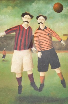 Lot 1174 - Stephen Mackey (Contemporary) Two footballers...