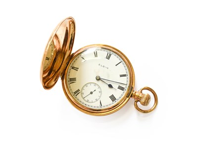 Lot 267 - A 9 Carat Gold Full Winter Elgin Pocket Watch