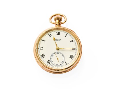 Lot 225 - A 9 Carat Gold Open Faced Pocket Watch, Signed...