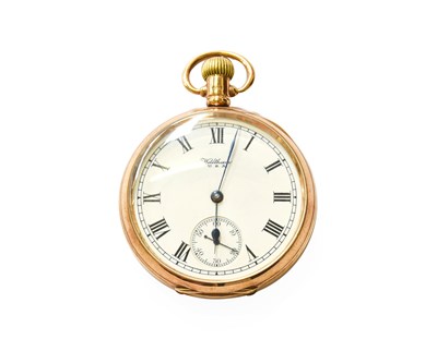 Lot 207 - A 9 Carat Gold Open Faced pocket Watch, Signed...