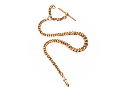 Lot 264 - A 9 Carat Gold Curb Link Watch Chain