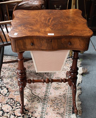 Lot 1302 - A Victorian Walnut Work Table, with single...