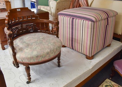 Lot 1107 - A Victorian Buttoned Nursing Chair, an...