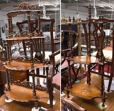 Lot 1331 - A Victorian Mahogany Four-Tier Whatnot, with...